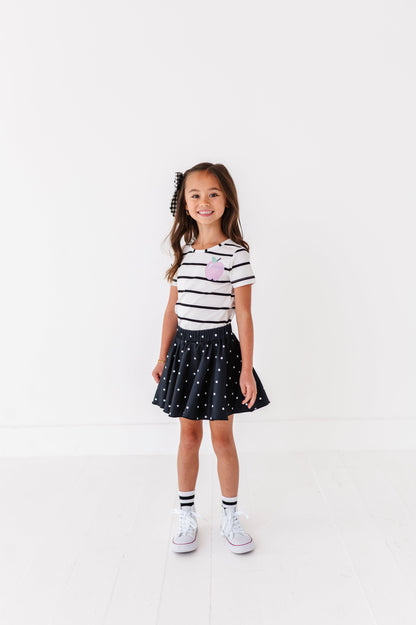 Black Dotty Spin Skort