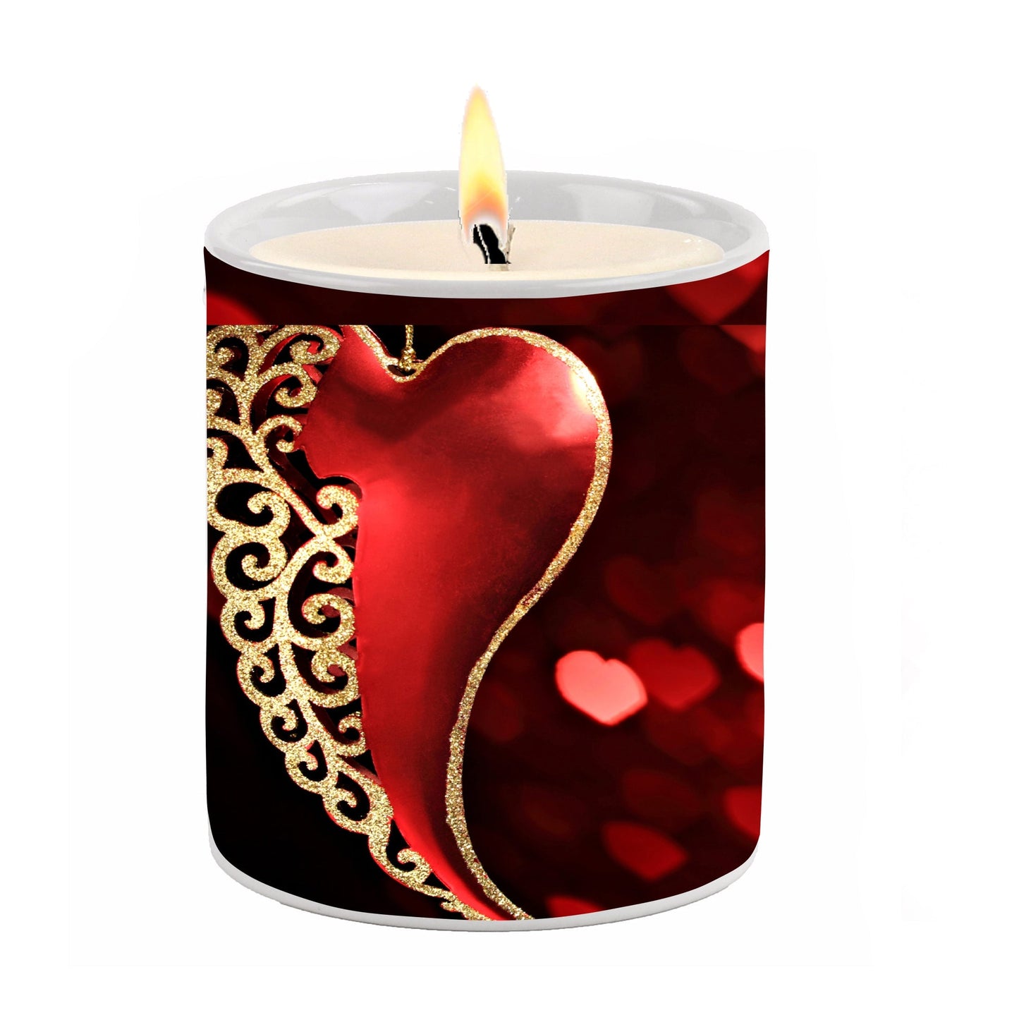 SUBLIMART: Love.ly - Soy Wax Candle Golden Heart Design #VAL03.