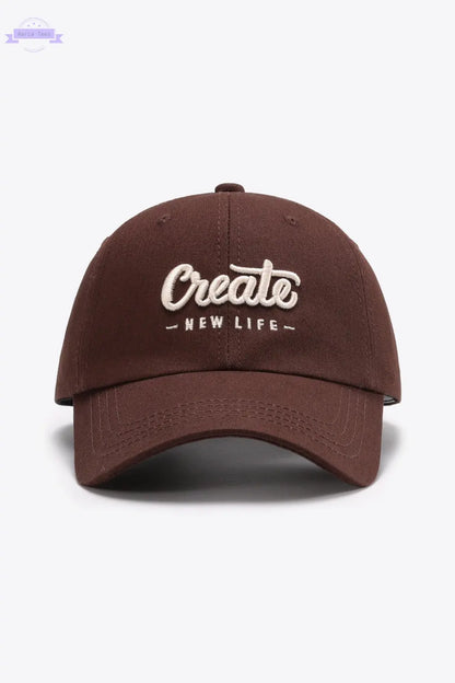 CREATE NEW LIFE Adjustable Cotton Baseball Cap Trendsi