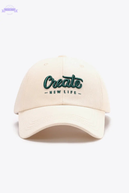 CREATE NEW LIFE Adjustable Cotton Baseball Cap Trendsi