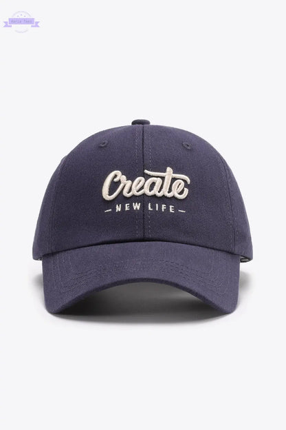 CREATE NEW LIFE Adjustable Cotton Baseball Cap Trendsi