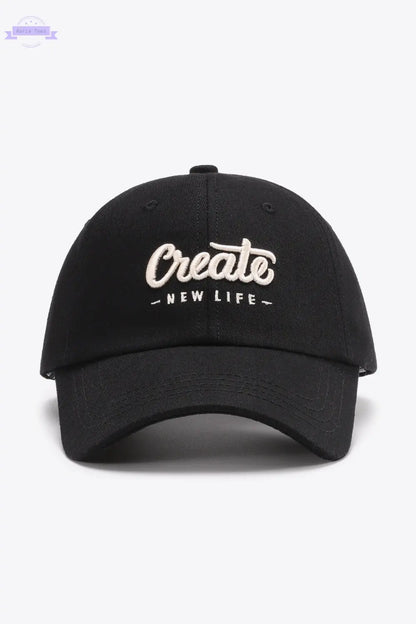CREATE NEW LIFE Adjustable Cotton Baseball Cap Trendsi