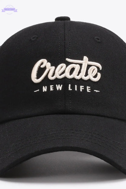 CREATE NEW LIFE Adjustable Cotton Baseball Cap Trendsi