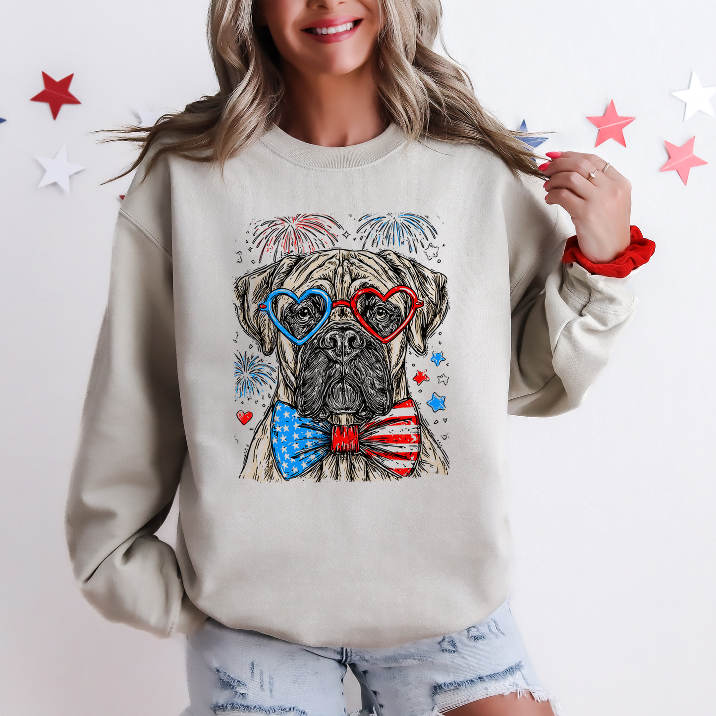Cane Corso Patriotic Dog, USA, America, Pet Lover, 4th of July Sweatshirt