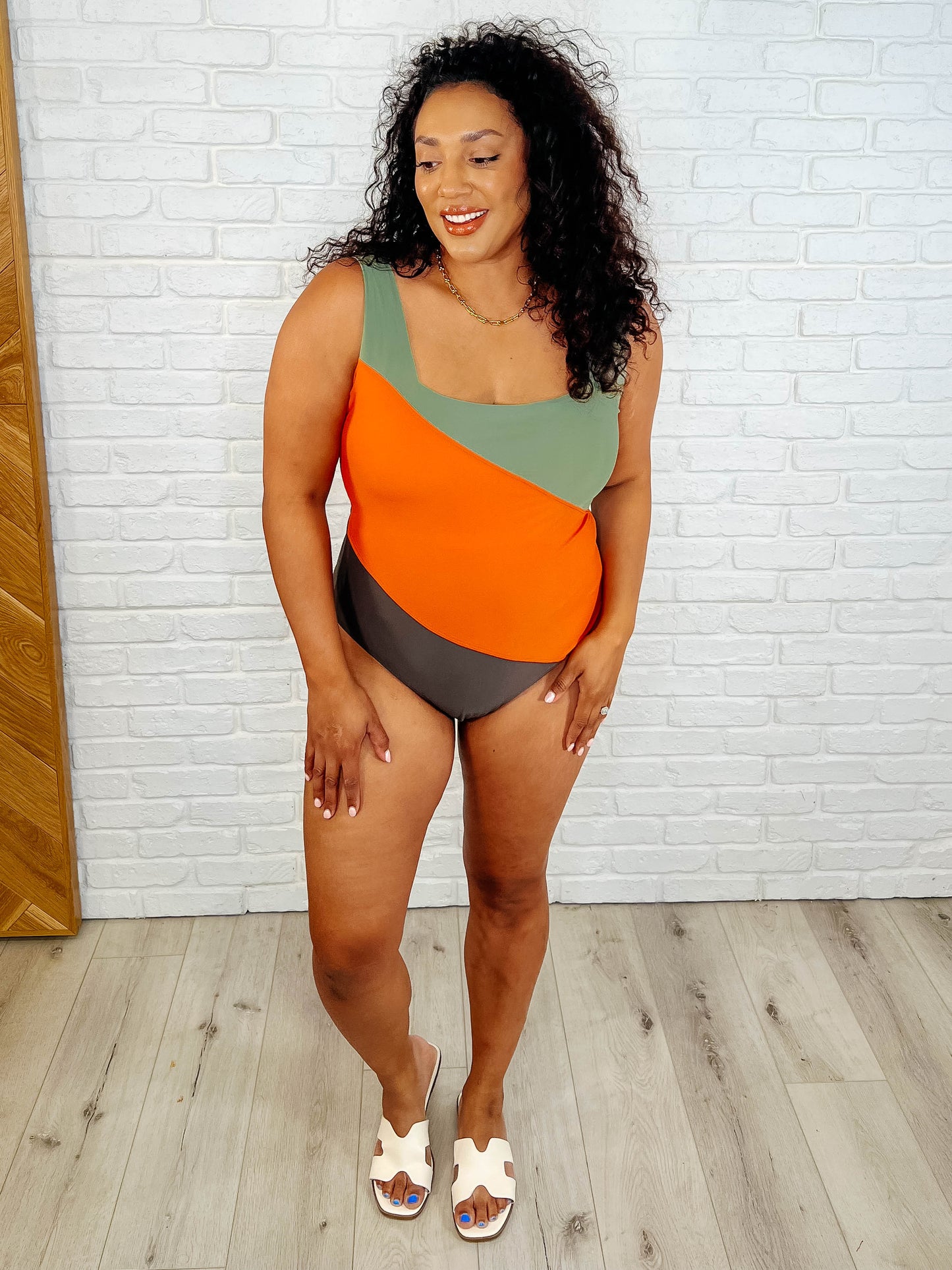 Cape Town Asymmetrical Stripe Swimsuit (Online Exclusive)