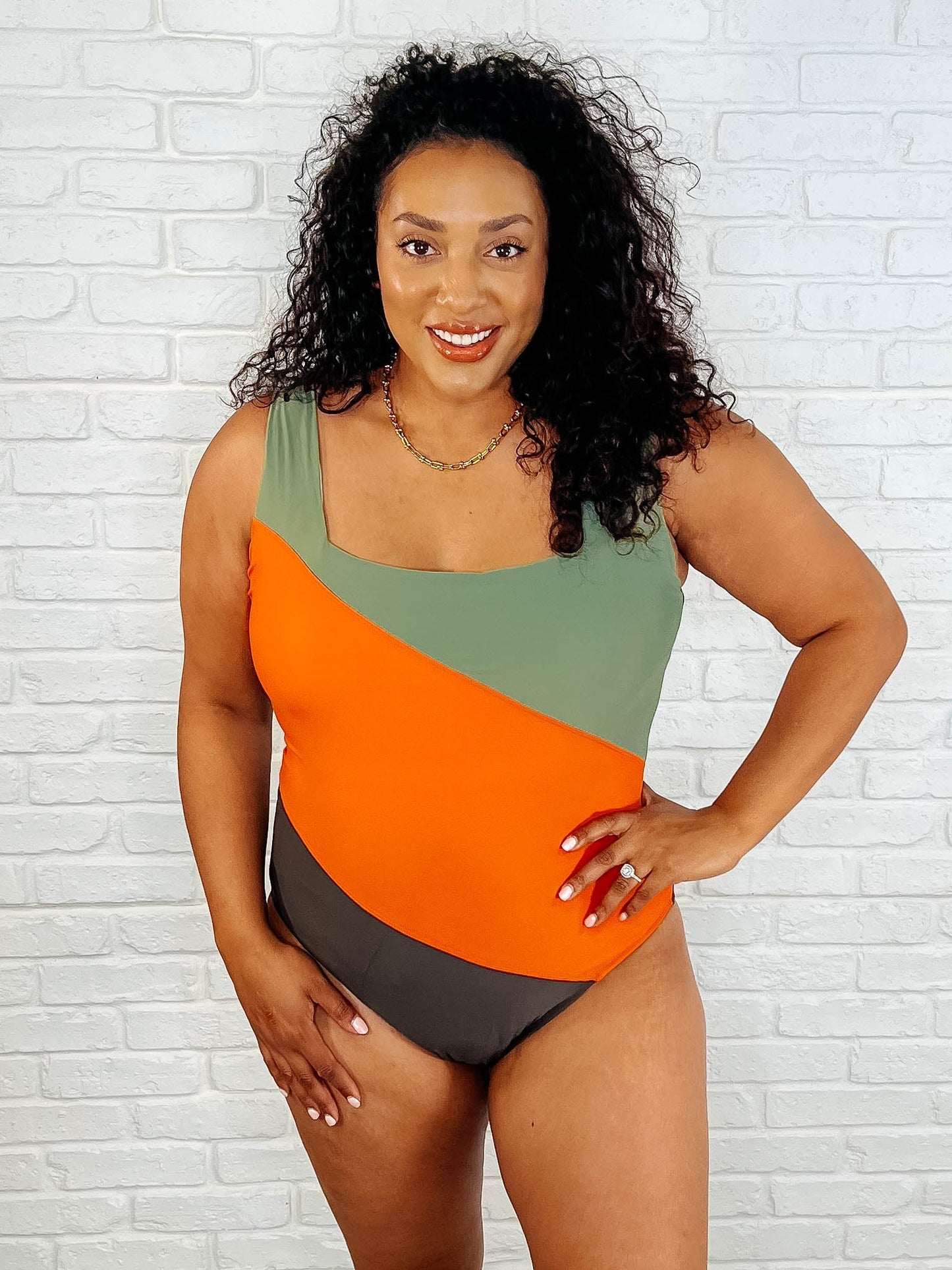 Cape Town Asymmetrical Stripe Swimsuit (Online Exclusive)