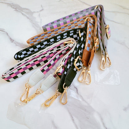 Checkered Crossbody Phone Lanyard - Aaria Tees