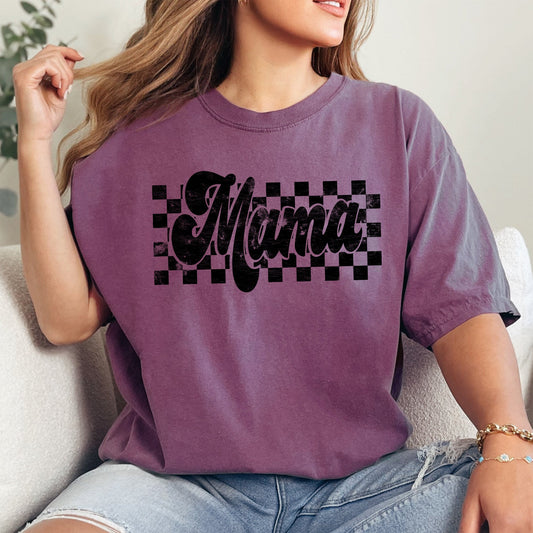 Checkered Mama, Vintage, Retro, Comfort Colors Tshirt