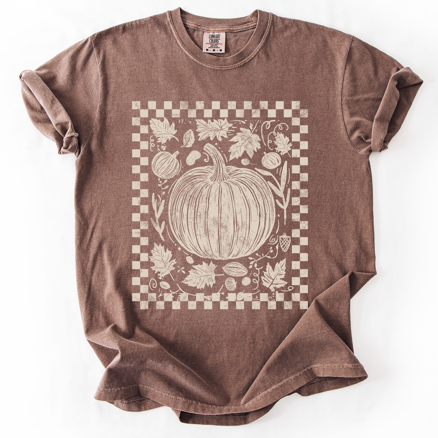 Checkered Pumpkin, Minimalist, Autumn, Fall, Comfort Colors T-Shirt
