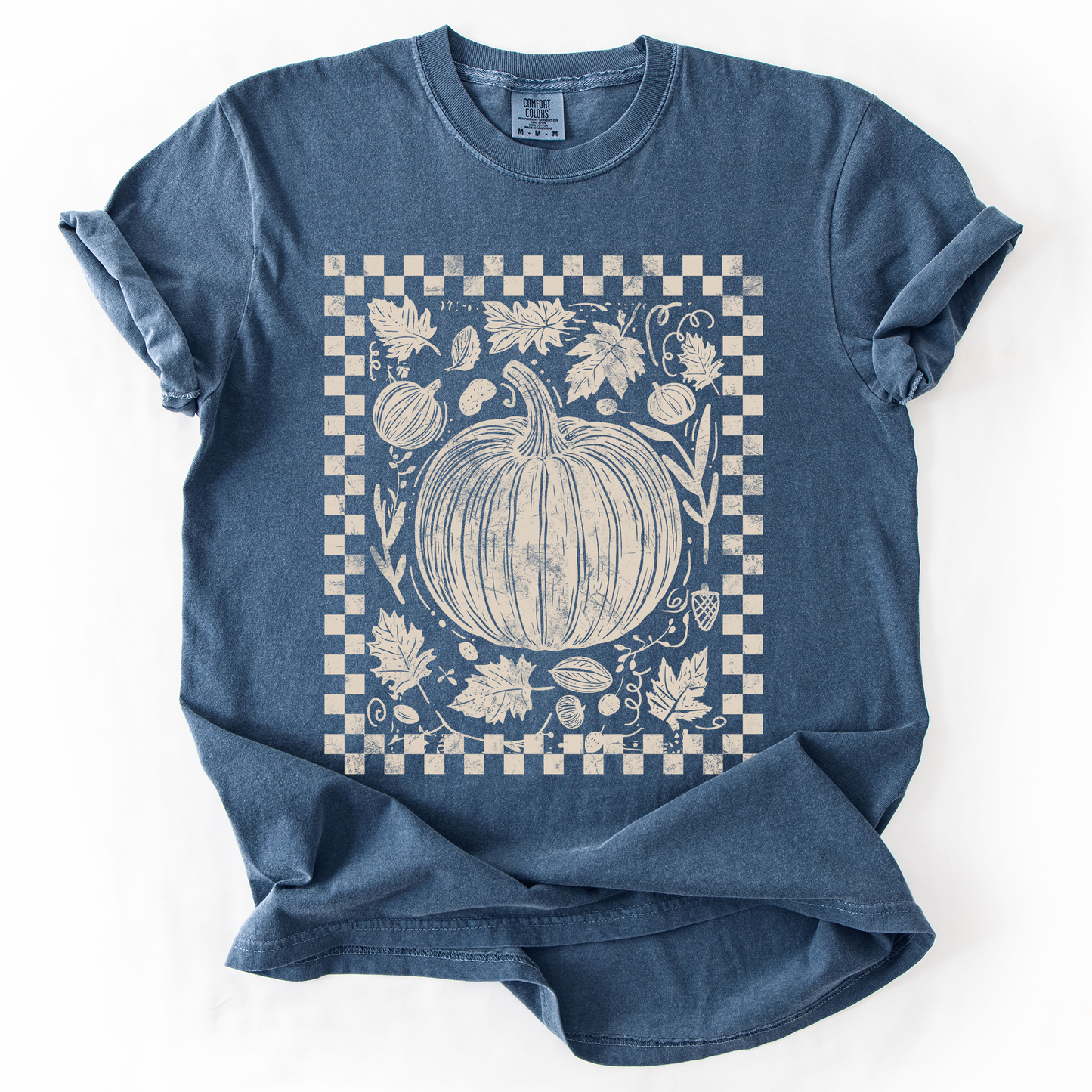 Checkered Pumpkin, Minimalist, Autumn, Fall, Comfort Colors T-Shirt