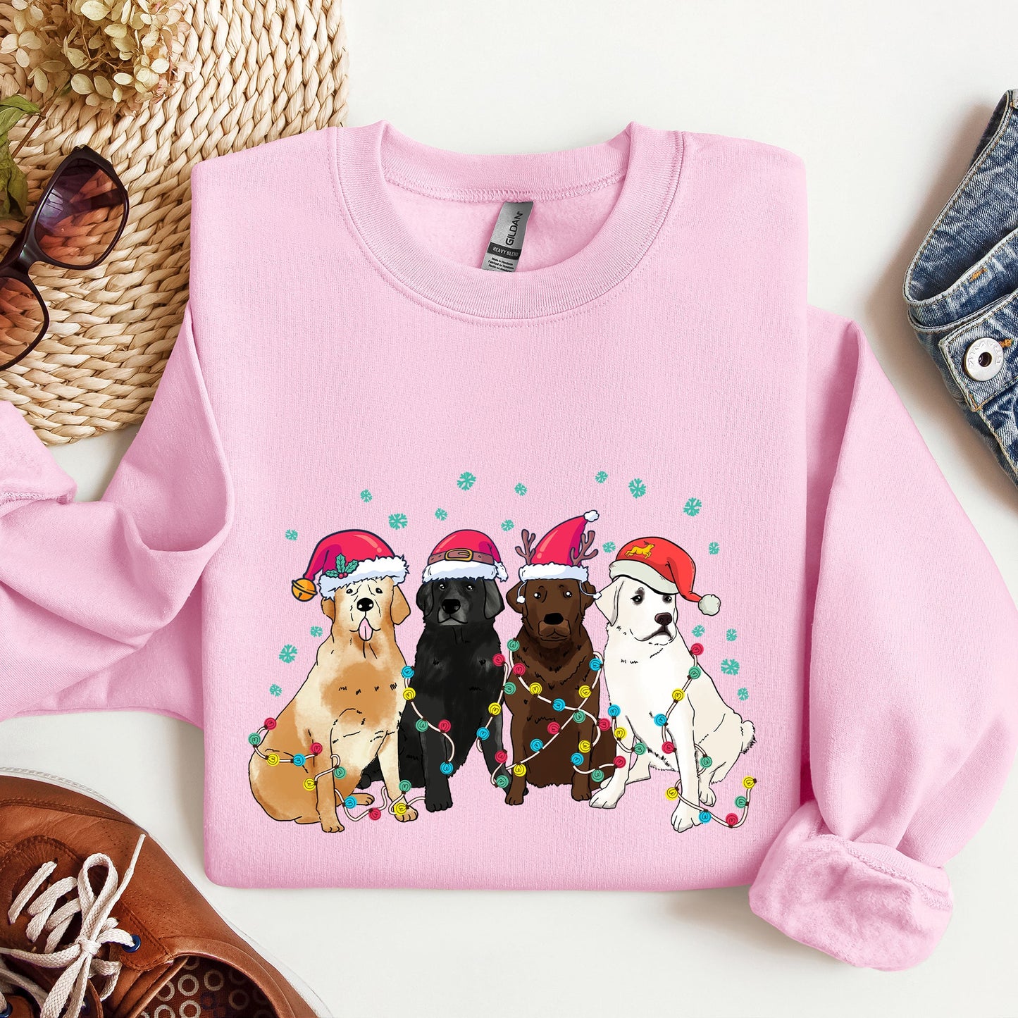 Christmas Dogs, Labrador, Dog Lovers, Santa, Pet Sweatshirt