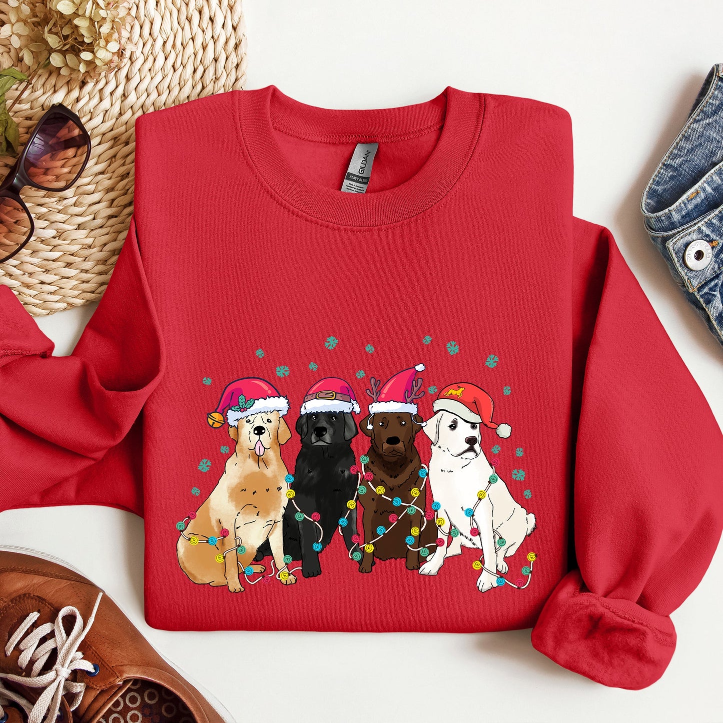 Christmas Dogs, Labrador, Dog Lovers, Santa, Pet Sweatshirt