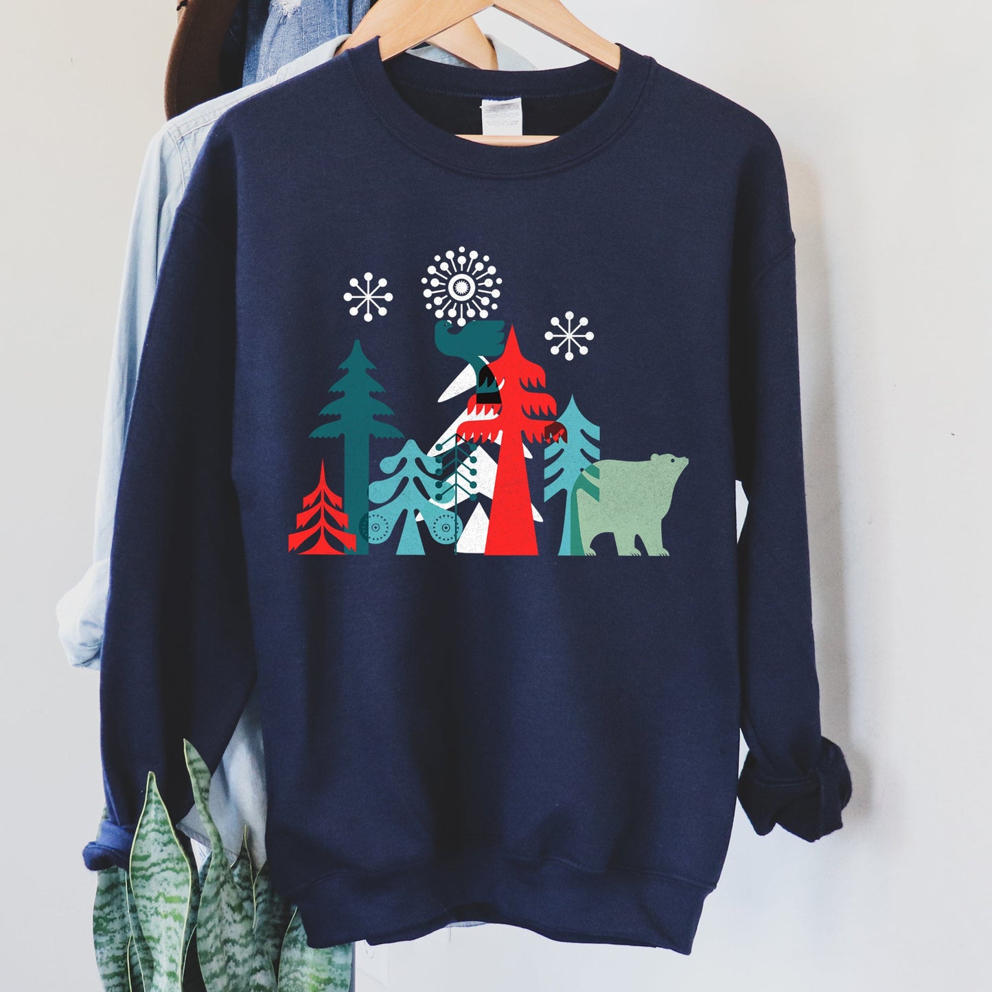 Christmas Folk Art Polar Bear Sweatshirt