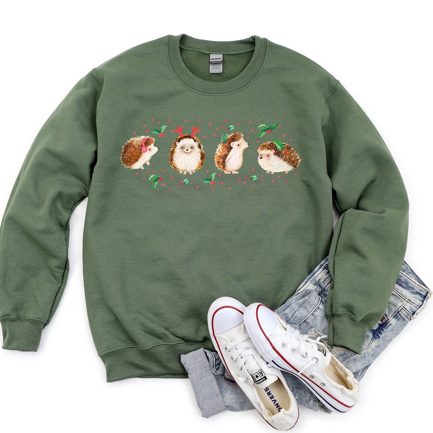 Christmas Hedgehog Adorable Sweatshirt