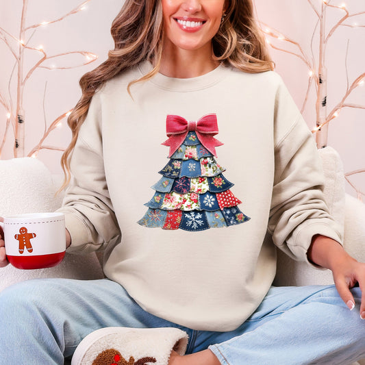 Christmas, Sewing, Faux Quilt, Cute, Santa Sweatshirt