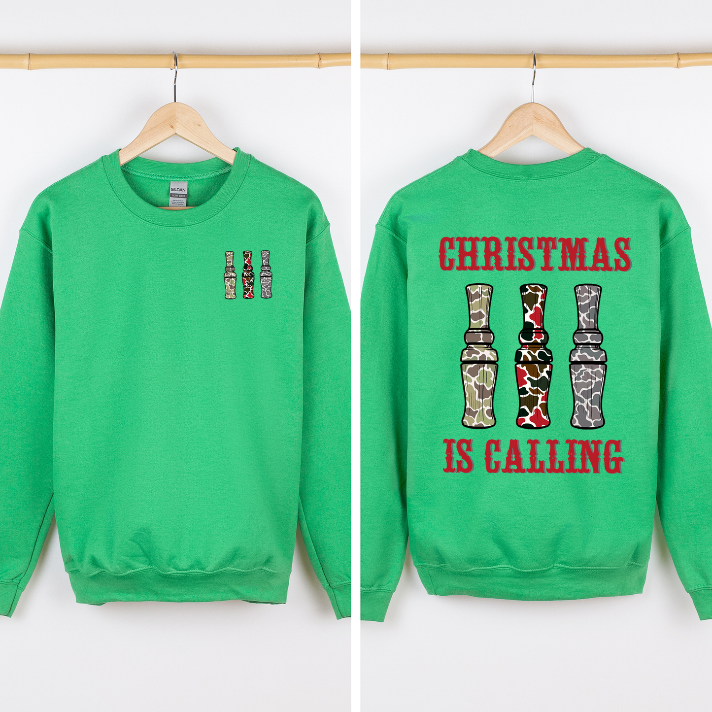 Christmas is Calling, Duck Season, Hunting, Front and Back Sweatshirt