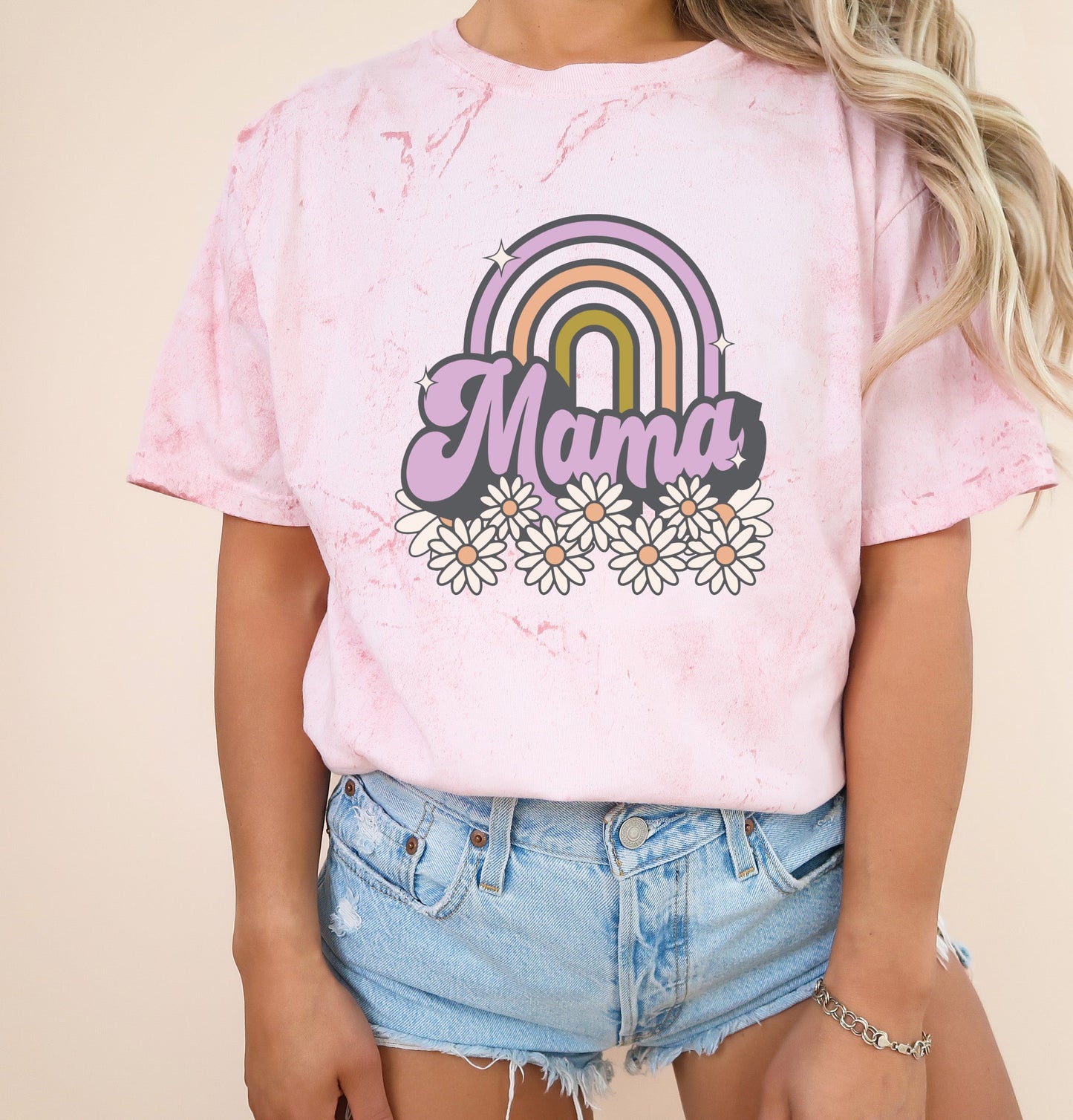 Mama Rainbow Comfort Colors T Shirt
