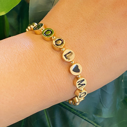 Cool Mom Gold Bead Bracelet - Aaria Tees