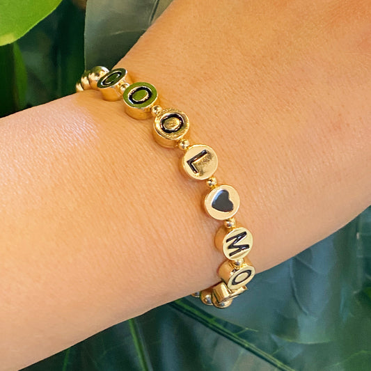 Cool Mom Gold Bead Bracelet - Aaria Tees