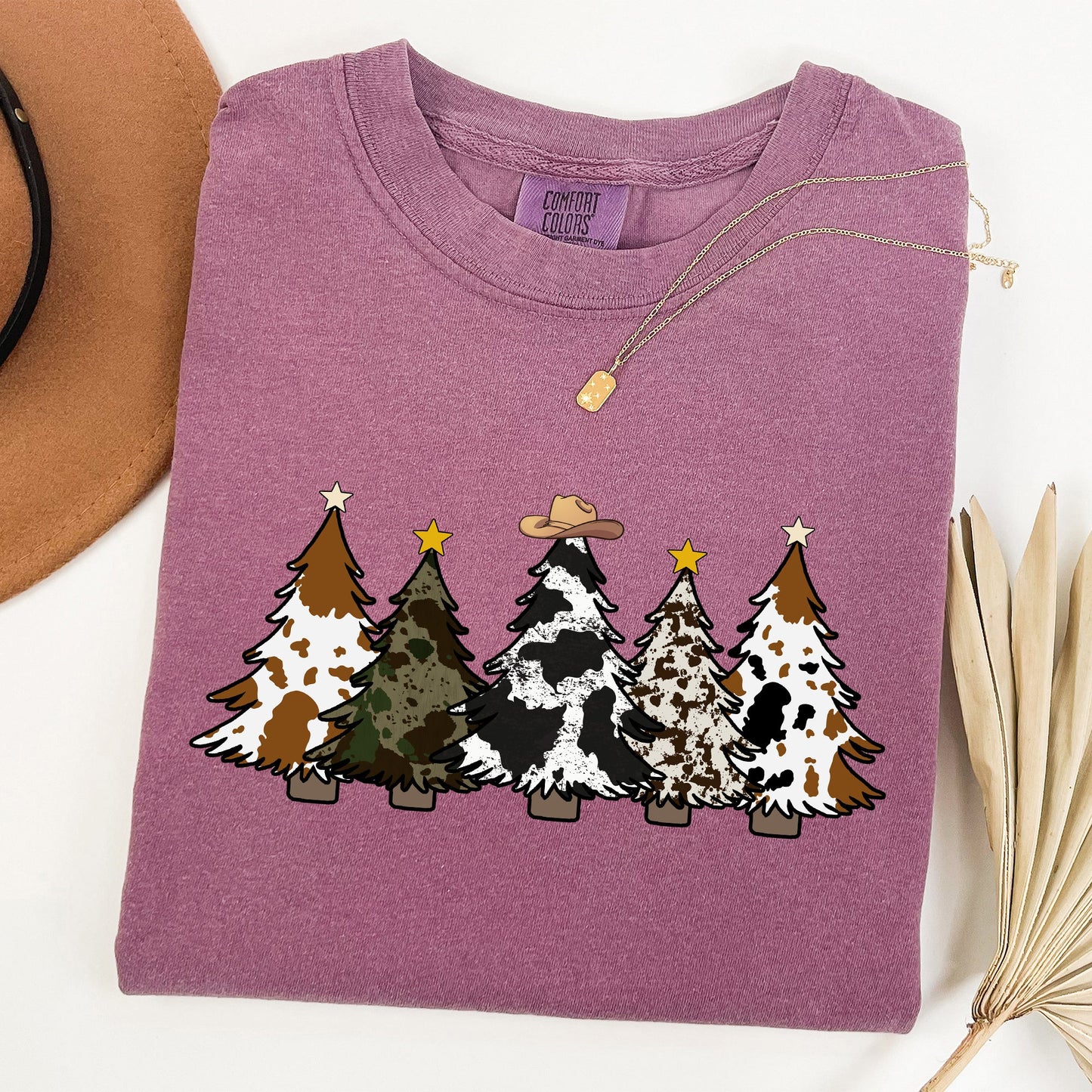 Cowboy Christmas Trees, Winter, Snow, Santa Tshirt Comfort Colors T-Shirt