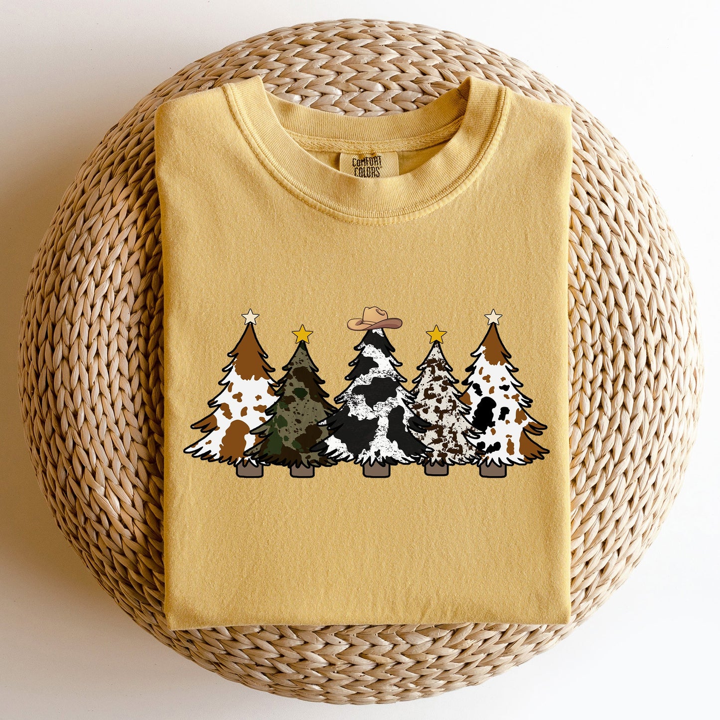 Cowboy Christmas Trees, Winter, Snow, Santa Tshirt Comfort Colors T-Shirt