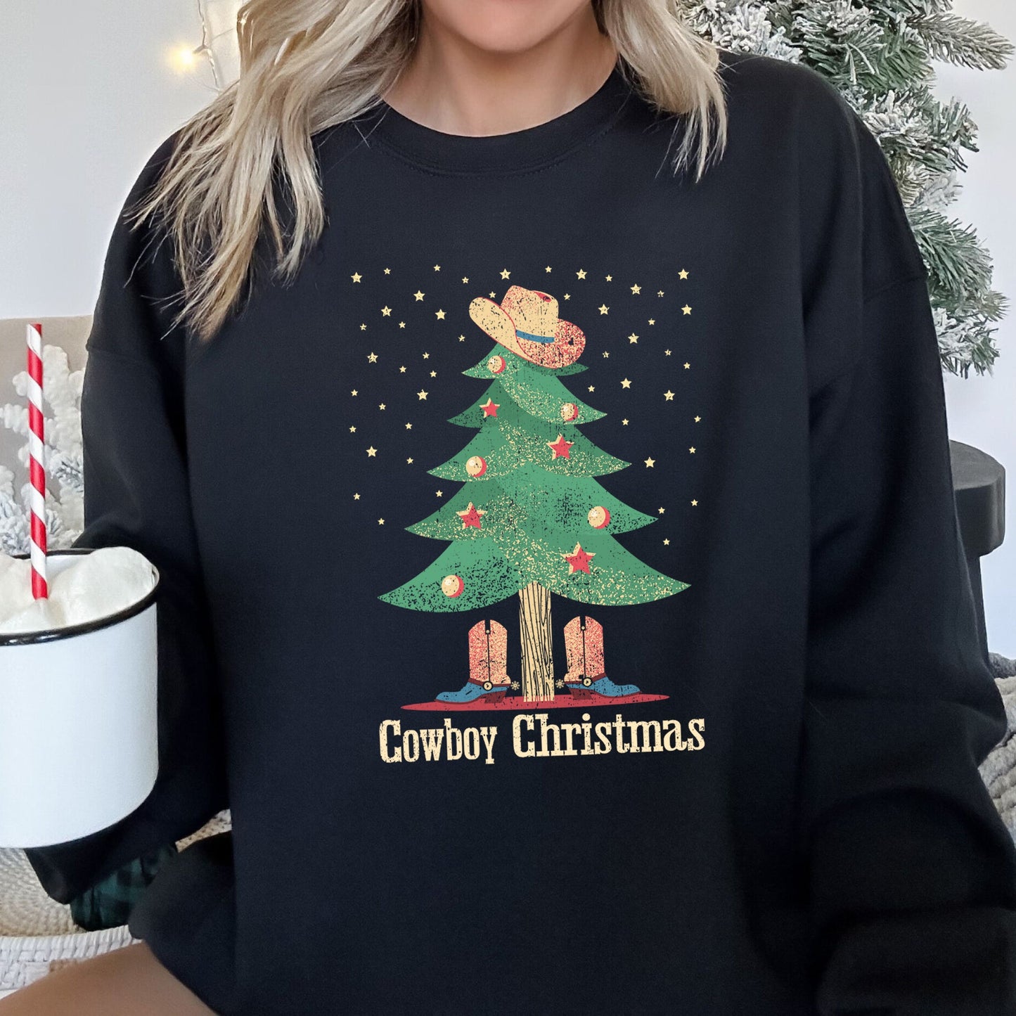 Cowboy Christmas Boots Sweatshirt