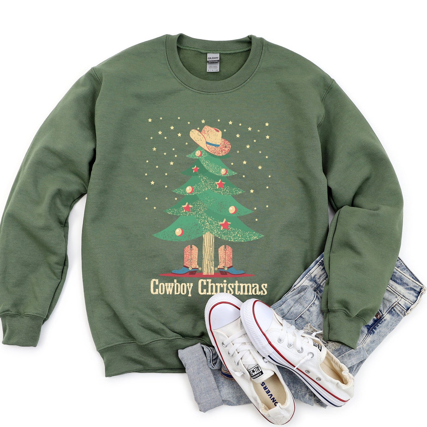 Cowboy Christmas Boots Sweatshirt