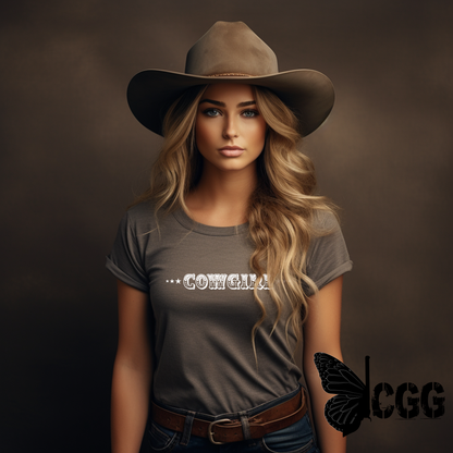 Cowgirl with Sheriff Stars Graphic Tee Shirt - Bourbon Cowgirl - Aaria Tees