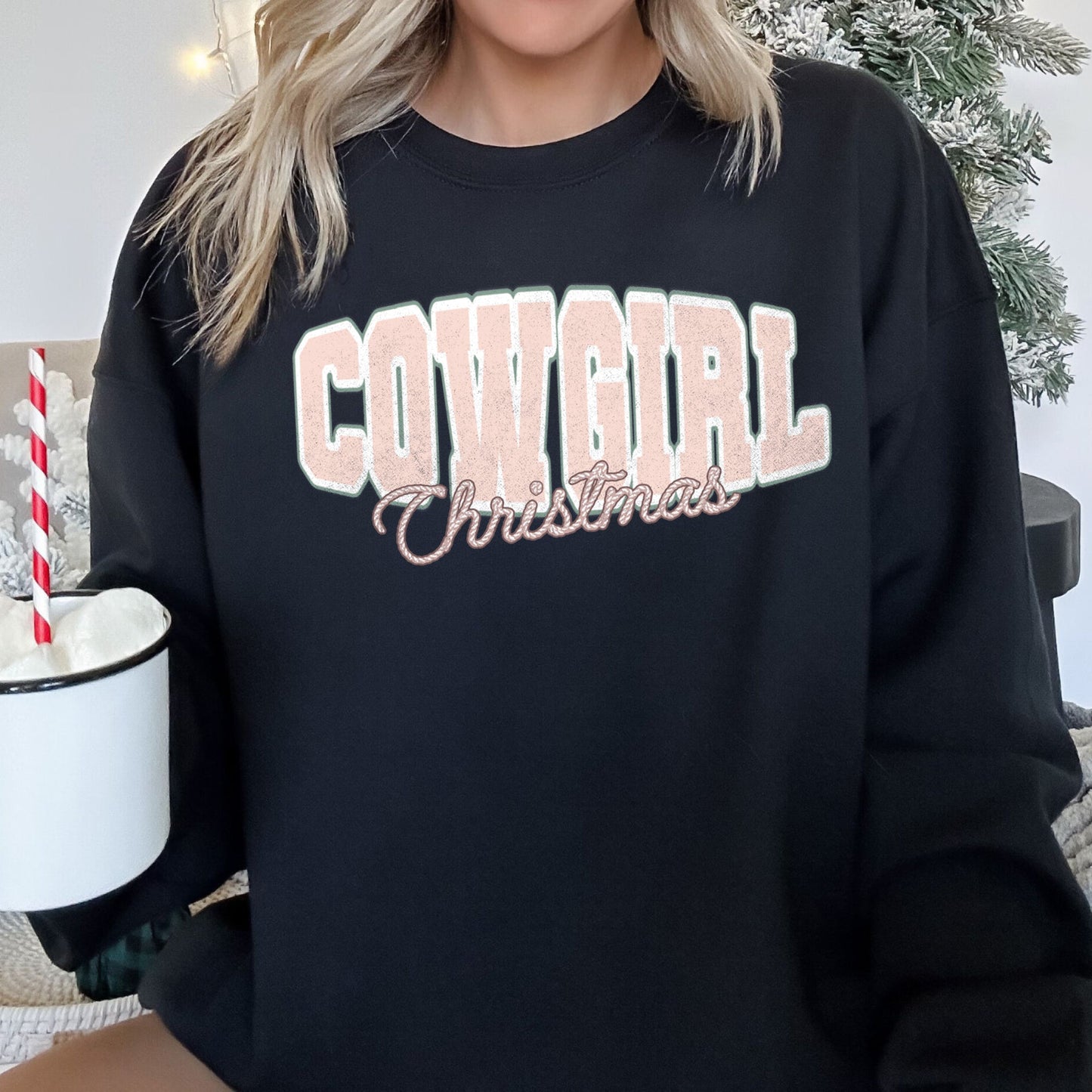 Cowgirl Christmas Retro Sweatshirt