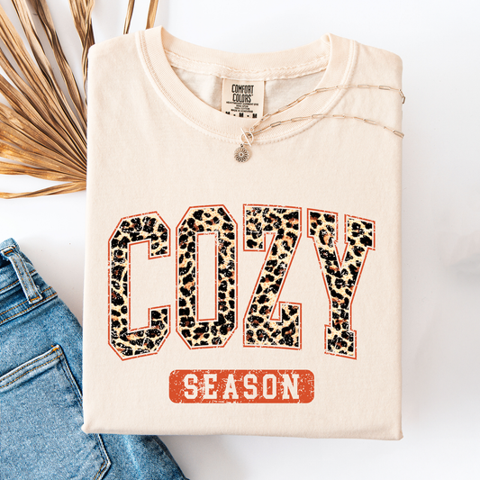 Cozy Season, Leopard Print, Halloween, Autumn, Fall, Comfort Colors T-Shirt
