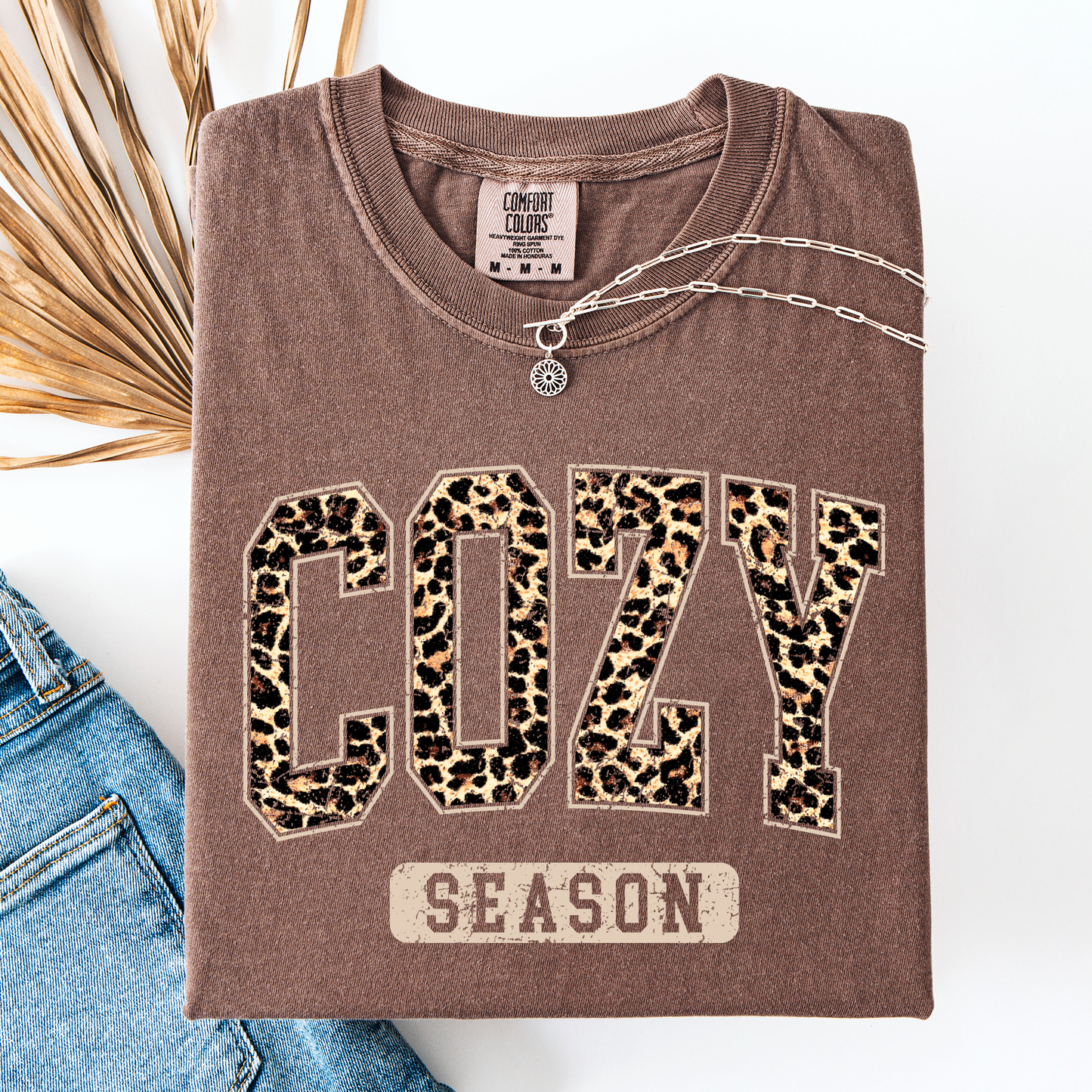 Cozy Season, Leopard Print, Halloween, Autumn, Fall, Comfort Colors T-Shirt
