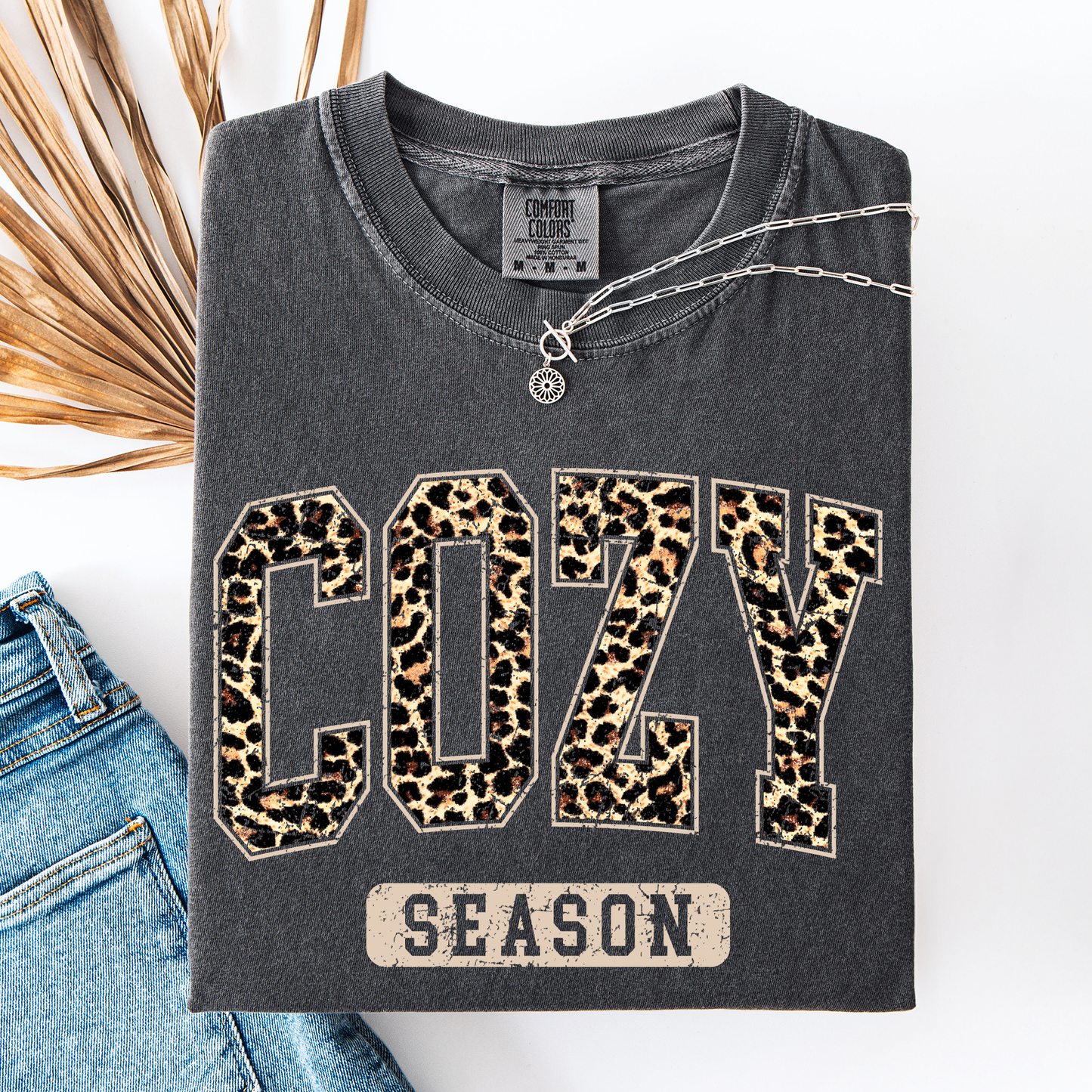 Cozy Season, Leopard Print, Halloween, Autumn, Fall, Comfort Colors T-Shirt