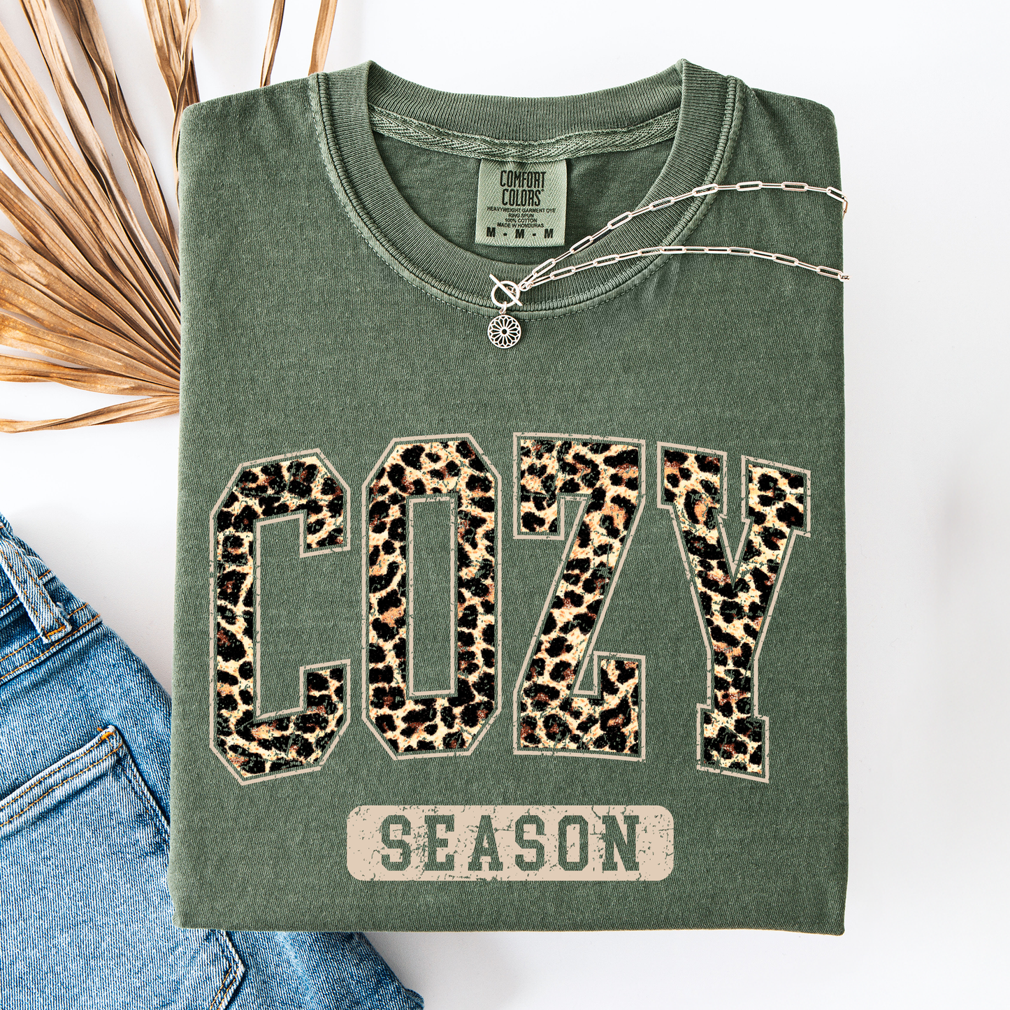 Cozy Season, Leopard Print, Halloween, Autumn, Fall, Comfort Colors T-Shirt