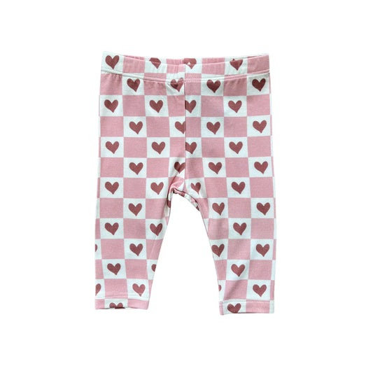 Checkered Hearts Basic Leggings