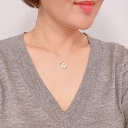 Cushion Cut Bezel Diamond Necklace - Aaria Tees