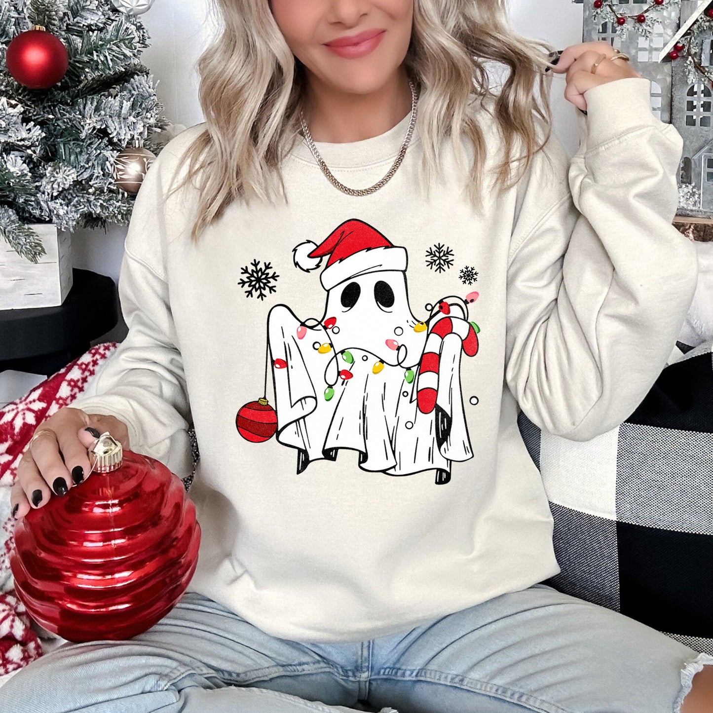 Cute Ghost Christmas Sweatshirt