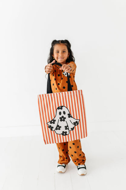 FLORAL GHOSTIE STRIPE | Trick-or-Treat Bag