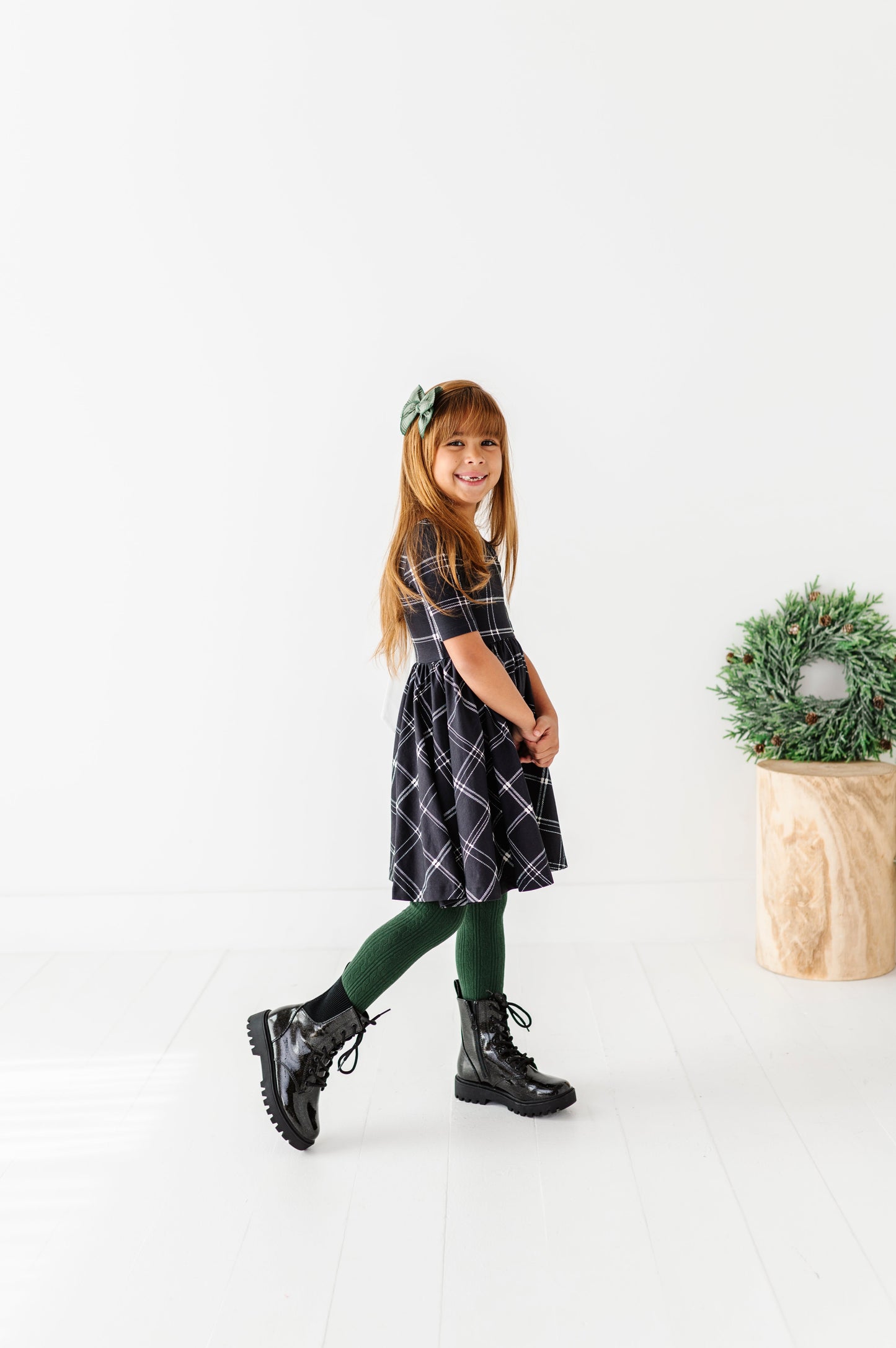 Black Plaid | Scoop Back Dress