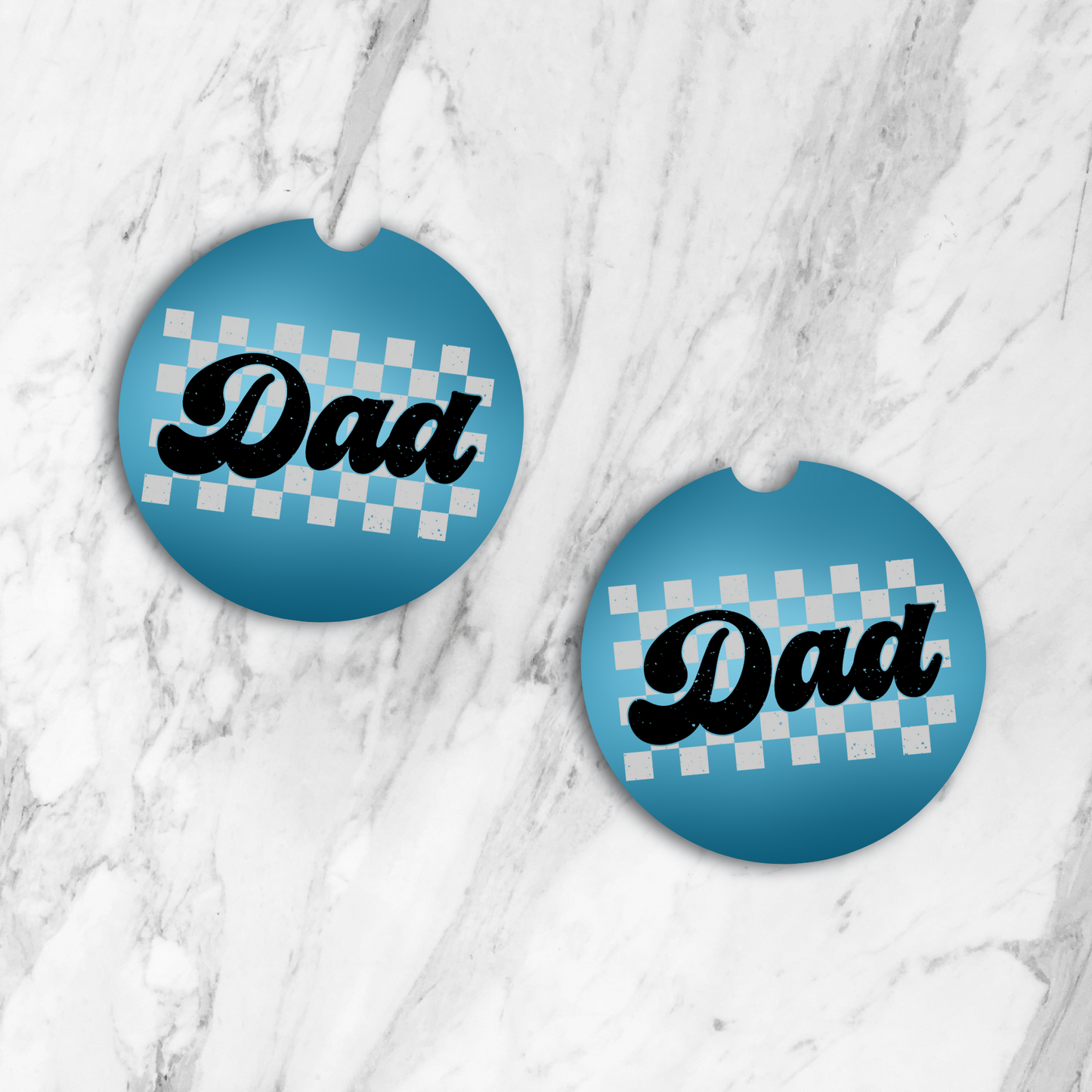 Checkered Dad Car Coasters