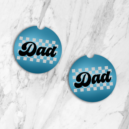 Checkered Dad Car Coasters