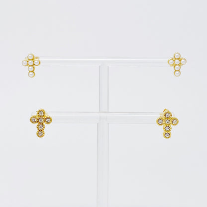 Dainty Cross Stud Earrings