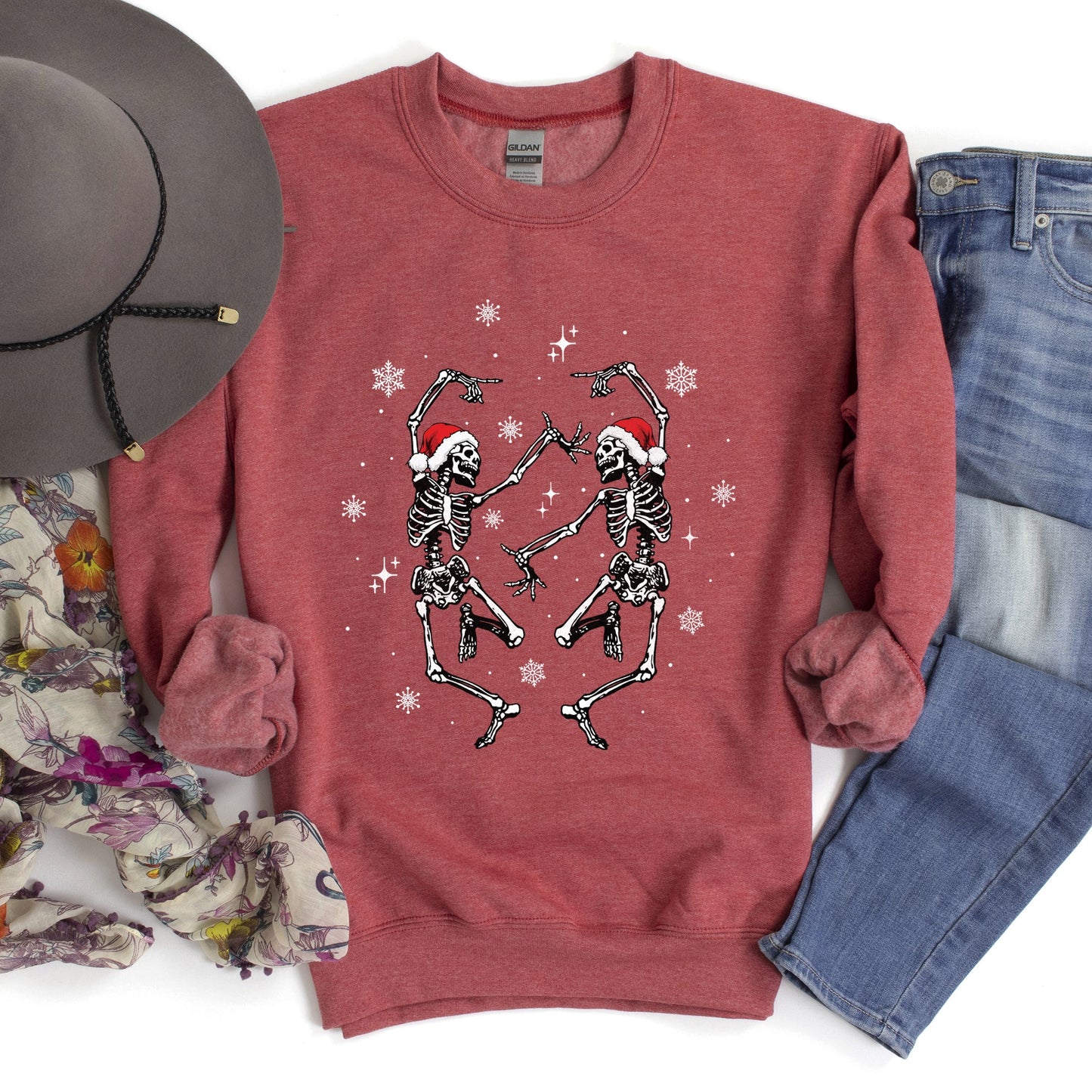 Dancing Skeletons Vintage Christmas Sweatshirt