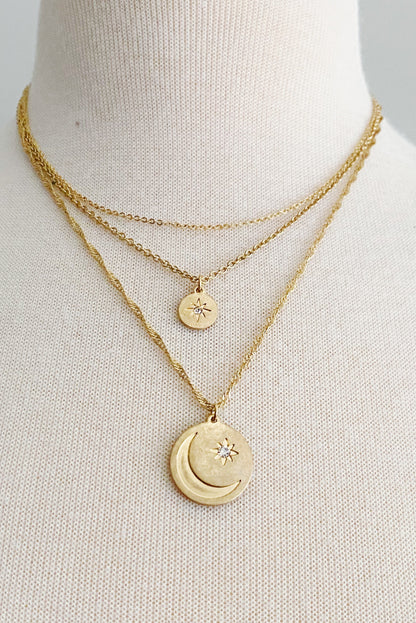 Double Star Layered Necklace - Aaria Tees