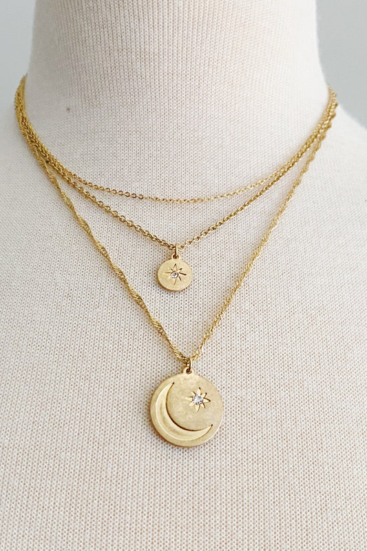 Double Star Layered Necklace - Aaria Tees