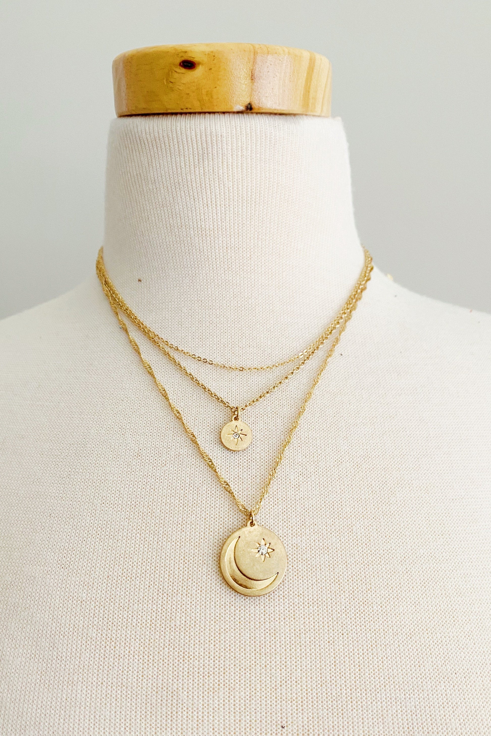Double Star Layered Necklace - Aaria Tees