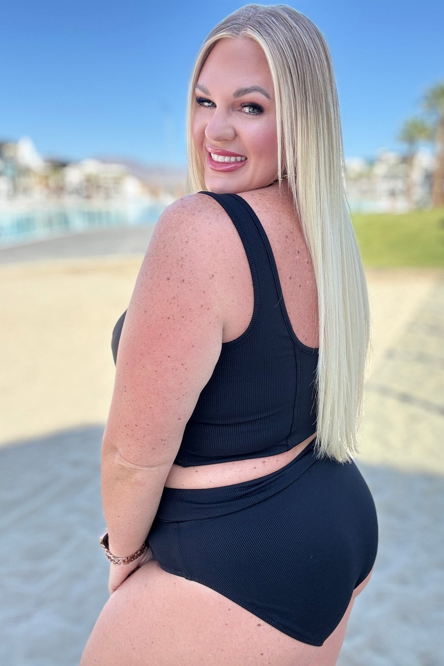 Down the Block, On A Beach Two Piece Swimsuit Aaria Tees