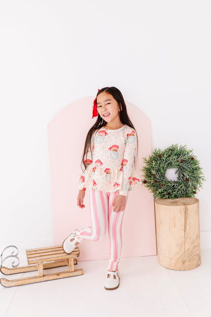 Pink Candy Cane Stripe | SLIM LEGGINGS