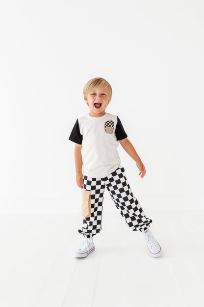 Boy Backpack Colorblock Tee(cool to be kind on back)