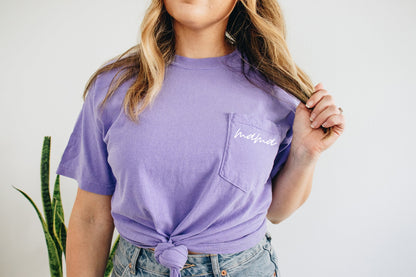 Mama Comfort Colors Pocket T Shirt (Cursive 1)