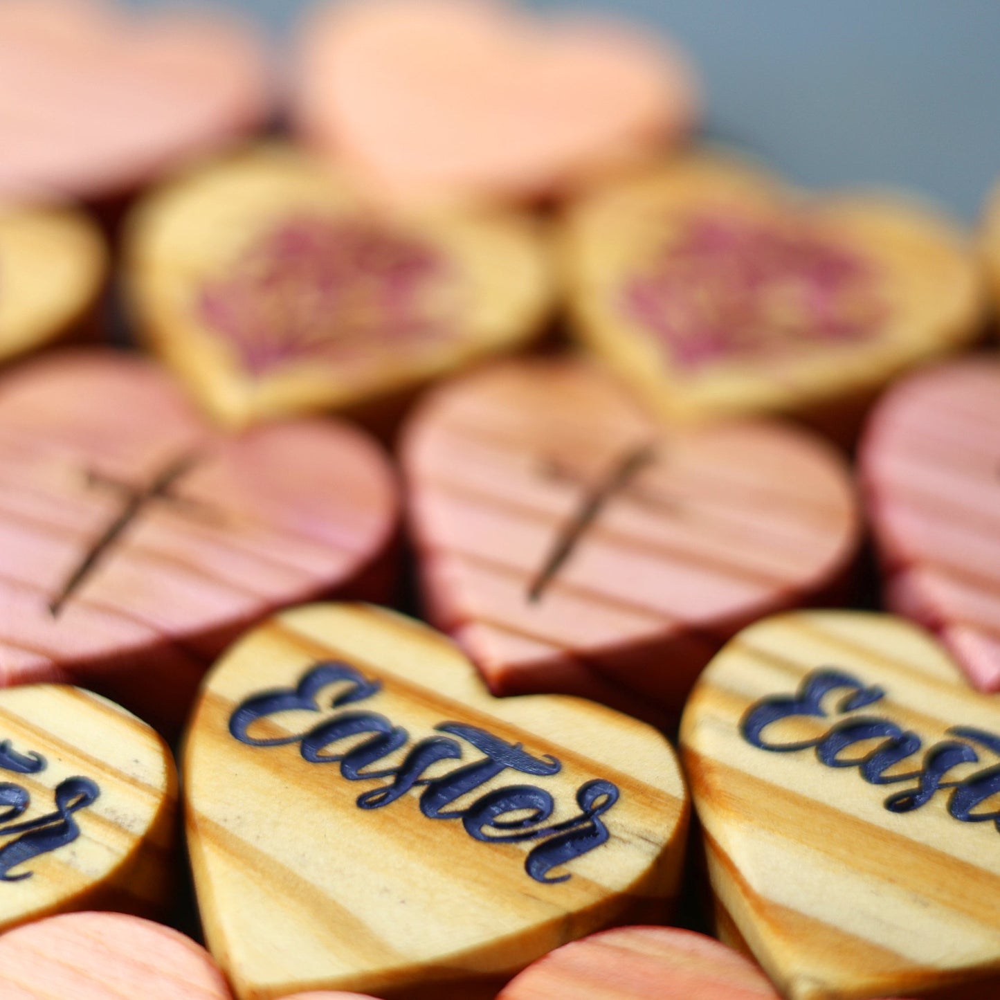 Engraved Easter Hearts
